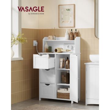 Dulap depozitare baie Vasagle Alb 60x30x100.5 cm