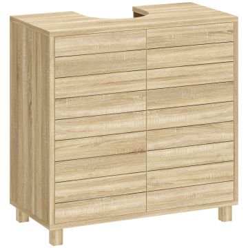 HOMCOM Dulap Sub Lavoar, Baie cu Raft Reglabil, Design Push-to-Open | Aosom Romania