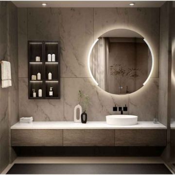 Oglinda baie 80 cm, cu iluminare LED si dezaburire, Fluminia Tivoli Superlight