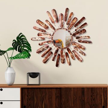 Oglinda decorativa, Mirror Sun 3, Dimensiuni: 75 x 75 x 4 cm, Multicolor