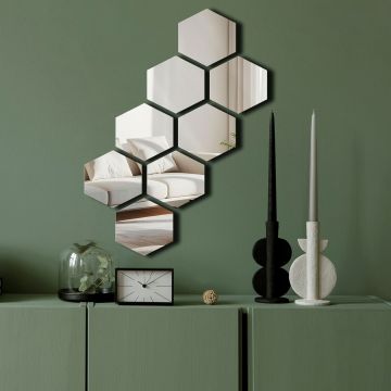 Oglinda decorativa, Ozgl525, Partea de jos: 100% EVA (Grosime: 10 mm), Argintiu