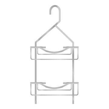 Raft pentru baie argintiu lucios de agățat din aluminiu Filaire Aluminium – douceur d'intérieur