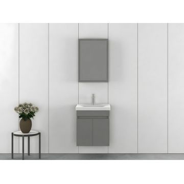 Set mobilier de baie (2 piese), Hanah Home, Amore 55, Gri Mat