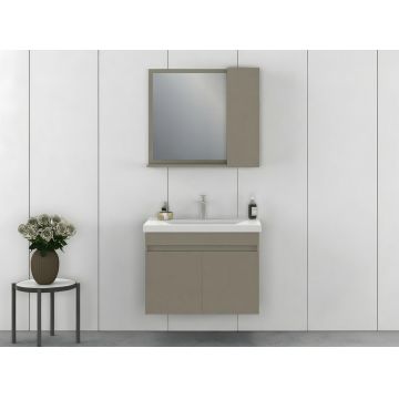 Set mobilier de baie (2 piese), Hanah Home, Amore 80, Latte