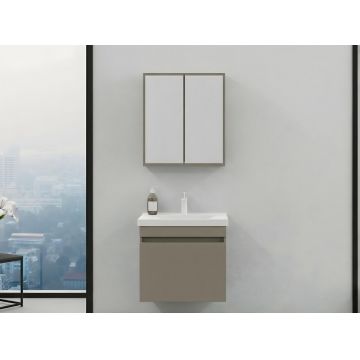 Set mobilier de baie (2 piese), Hanah Home, Bellezza 65, Latte