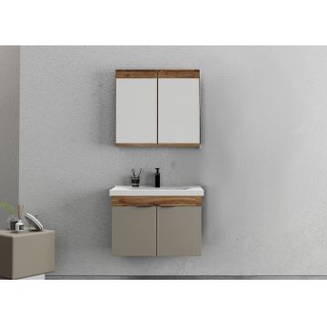 Set mobilier de baie (2 piese), Hanah Home, Carıno 80, Pin / Latte