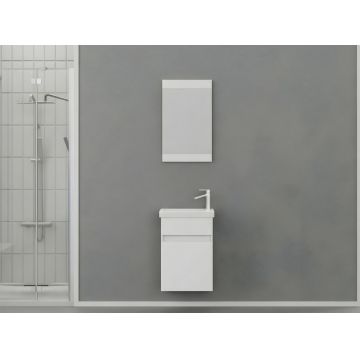 Set mobilier de baie (2 piese), Hanah Home, Mare 45, Alb mat