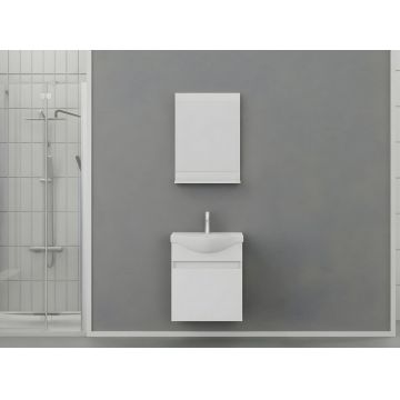 Set mobilier de baie (2 piese), Hanah Home, Mare 55, Alb mat