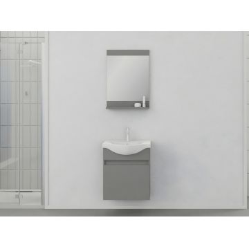 Set mobilier de baie (2 piese), Hanah Home, Mare 55, Gri Mat