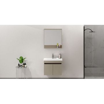 Set mobilier de baie (2 piese), Hanah Home, Pace 65, Latte