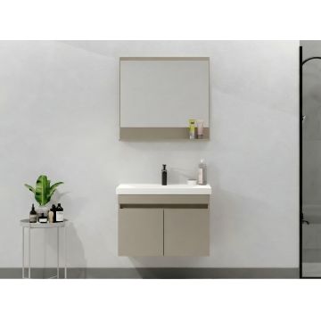 Set mobilier de baie (2 piese), Hanah Home, Pace 80, Latte