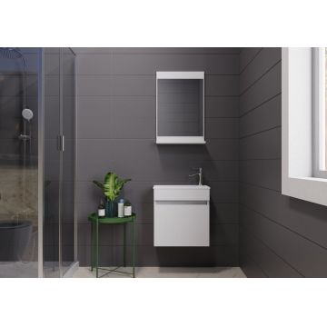 Set mobilier de baie (2 piese), Hanah Home, Passero 50, Alb mat