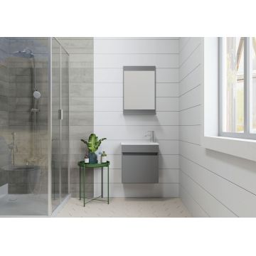 Set mobilier de baie (2 piese), Hanah Home, Passero 50, Gri Mat