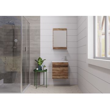 Set mobilier de baie (2 piese), Hanah Home, Passero 50, Pin