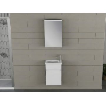 Set mobilier de baie (2 piese), Hanah Home, Sole 45, Alb mat