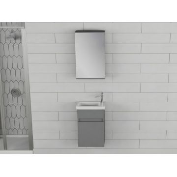 Set mobilier de baie (2 piese), Hanah Home, Sole 45, Gri Mat