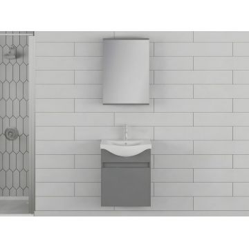 Set mobilier de baie (2 piese), Hanah Home, Sole 55, Gri Mat