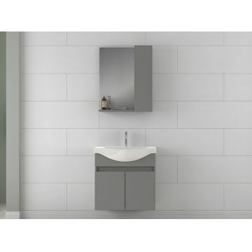 Set mobilier de baie (2 piese), Hanah Home, Sole 65, Gri Mat