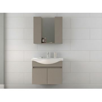 Set mobilier de baie (2 piese), Hanah Home, Sole 80, Latte