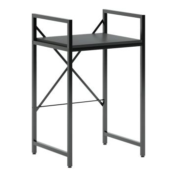 Suport mașină de spălat-rufe uscător Delavar, Metalic, Negru, 72x60x116 cm