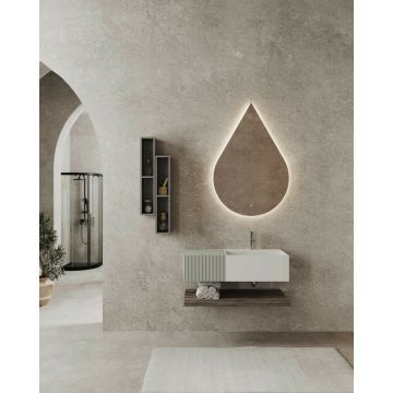 Dulap baie suspendat gri perlat Savini Due Roma 40 cm