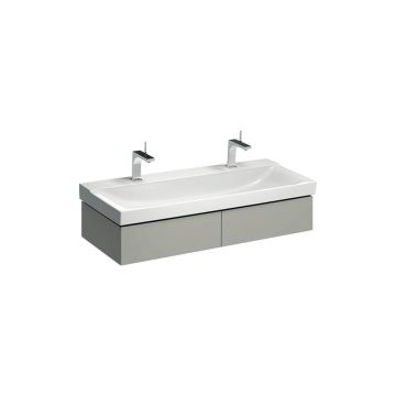 Dulap baza pentru lavoar suspendat Geberit Xeno2 greige 2 sertare 118 cm