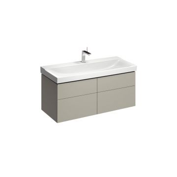 Dulap baza pentru lavoar suspendat Geberit Xeno2 greige 4 sertare 118 cm