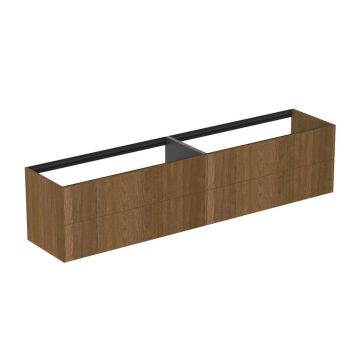 Dulap baza suspendat Ideal Standard Atelier Conca finisaj nuc inchis 4 sertare 240 cm
