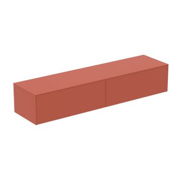 Dulap baza suspendat Ideal Standard Atelier Conca  rosu - oranj mat 2 sertare cu blat 200 cm