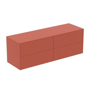 Dulap baza suspendat Ideal Standard Atelier Conca  rosu - oranj mat 4 sertare cu blat 160 cm