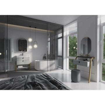 Dulap pe pardoseala gri deschis Krofam Moss 70 cm