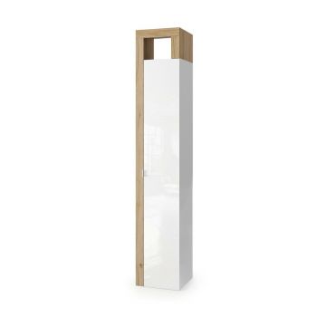 Dulap tip coloana alb/maro LC Mobili Italia Hamburg 188x35 cm 1 usa