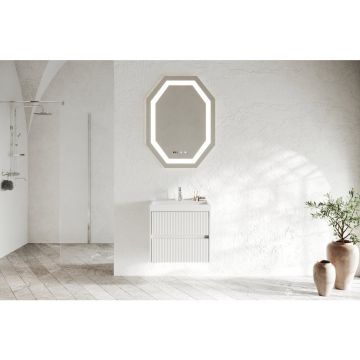Set dulap baza alb mat si lavoar Savini Due Portofino 60 cm