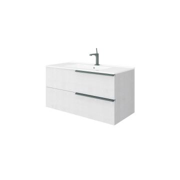 Set dulap baza alb si lavoar Savini Due Oikos Alaska 100 cm