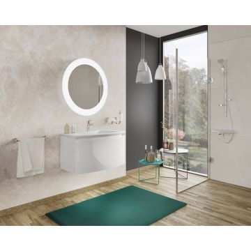 Set dulap baza alb si lavoar Savini Due Sole 80 cm