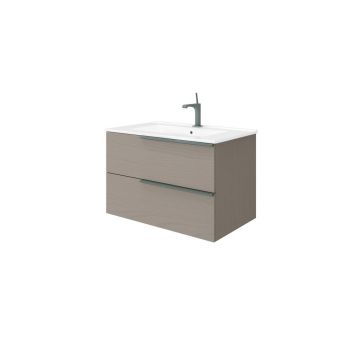 Set dulap baza finisaj marmura si lavoar Savini Due Oikos 80 cm