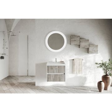 Set dulap baza gri deschis si lavoar Savini Due Portofino 60 cm
