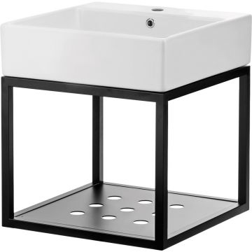 Set dulap baza negru mat +lavoar alb Deante Temisto 50x60x41.5 cm