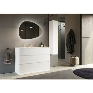 Set dulap baza si lavoar pe pardoseala alb LC Mobili Italia Start 122x86x47 cm