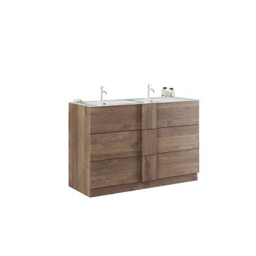 Set dulap baza si lavoar pe pardoseala maro LC Mobili Italia Jupiter 122x86x47 cm