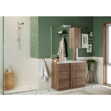 Set dulap baza si lavoar pe pardoseala maro LC Mobili Italia Jupiter 82x86x47 cm