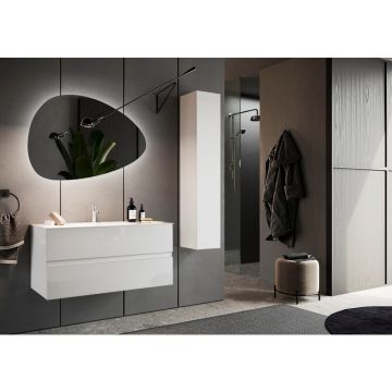 Set dulap baza si lavoar suspendat alb LC Mobili Italia Start 101x53x47 cm