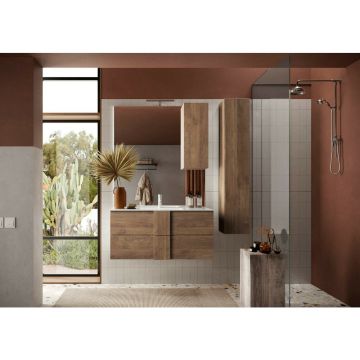 Set dulap baza si lavoar suspendat maro LC Mobili Italia Jupiter 82x53x47 cm