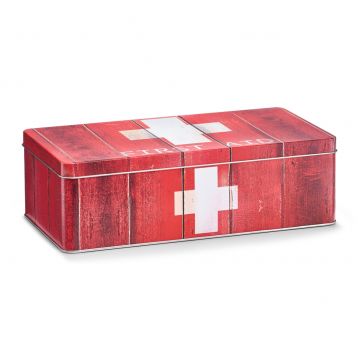 Cutie pentru depozitarea medicamentelor, First Aid, Metal Red, l26,2xA13,8xH8,2 cm Cutie pentru depozitarea medicamentelor, First Aid, Metal Red, l26,2xA13,8xH8,2 cm