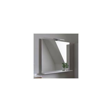 Oglinda cu etajera KolpaSan Evelin alb 65x70 cm