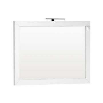 Oglinda cu iluminare si priza Oristo Wave alb 120x90 cm