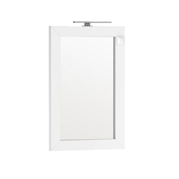 Oglinda cu iluminare si priza Oristo Wave alb 60x90 cm