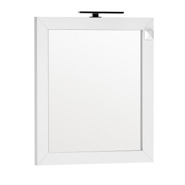 Oglinda cu iluminare si priza Oristo Wave alb 80x90 cm