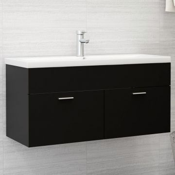 vidaXL Dulap de chiuvetă, negru, 100x38,5x46 cm, PAL