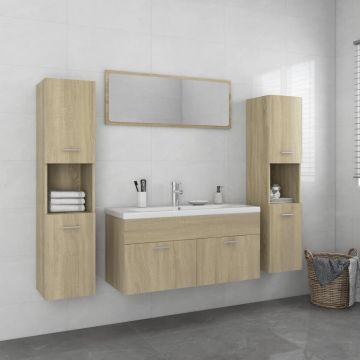 vidaXL Set mobilier baie, stejar sonoma, PAL vidaXL Set mobilier baie, stejar sonoma, PAL